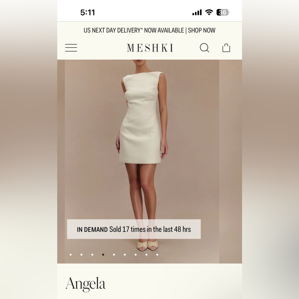 Meshki Angela Boucle White Mini Dress